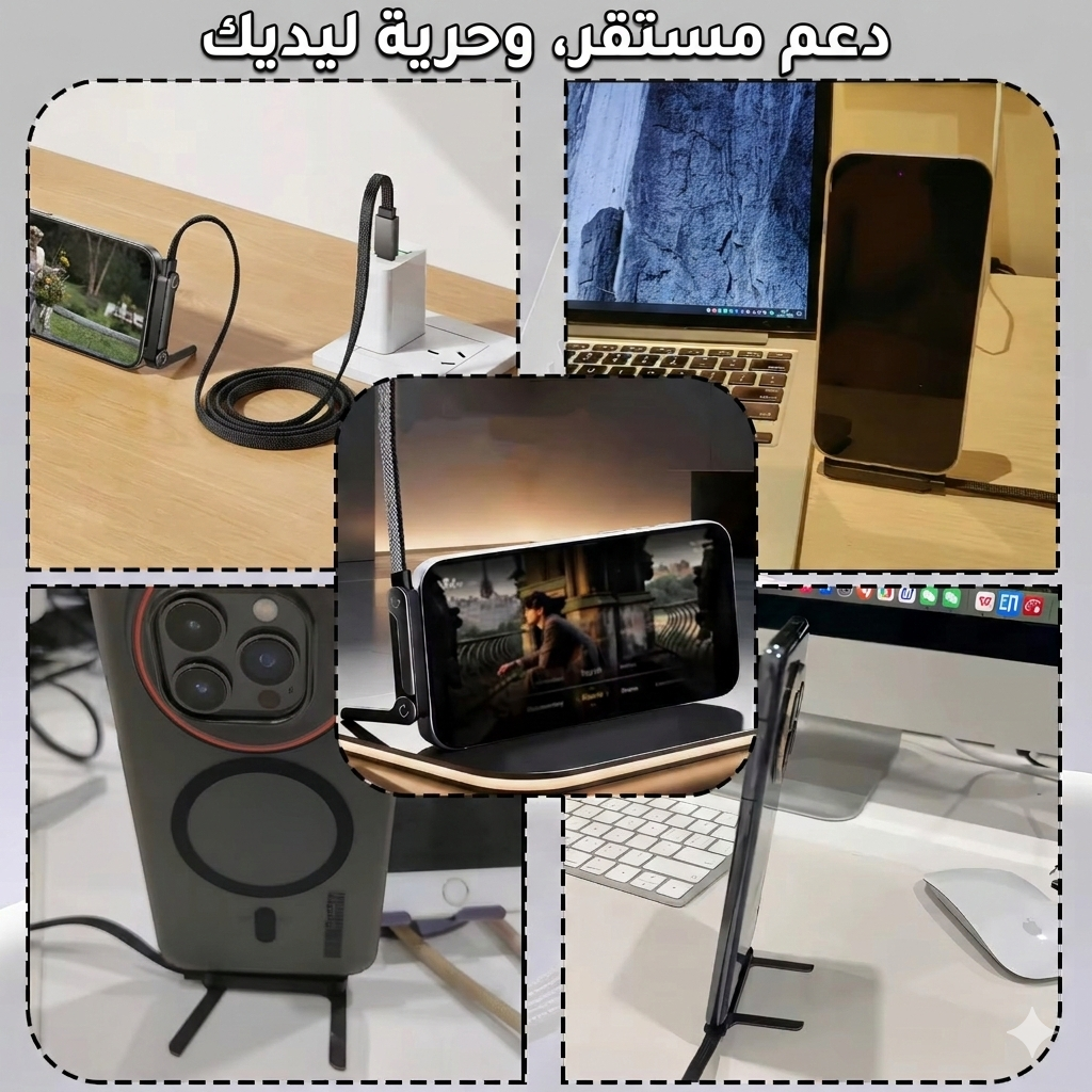 كابل 2 في 1 شاحن + حامل للهاتف